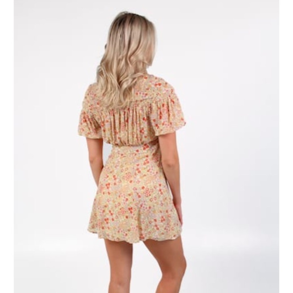 NWOT Free People Bonnie Floral Mini Dress Size Medium in Tea Combo Z529 - Picture 4 of 7